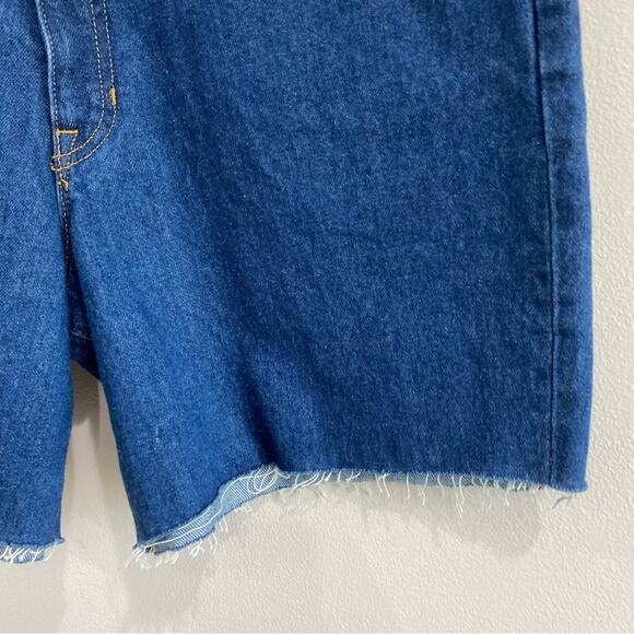 J.Crew Mid Length High Rise Denim Shorts Size 30 Blue 100% Cotton Rigid - Picture 3 of 10